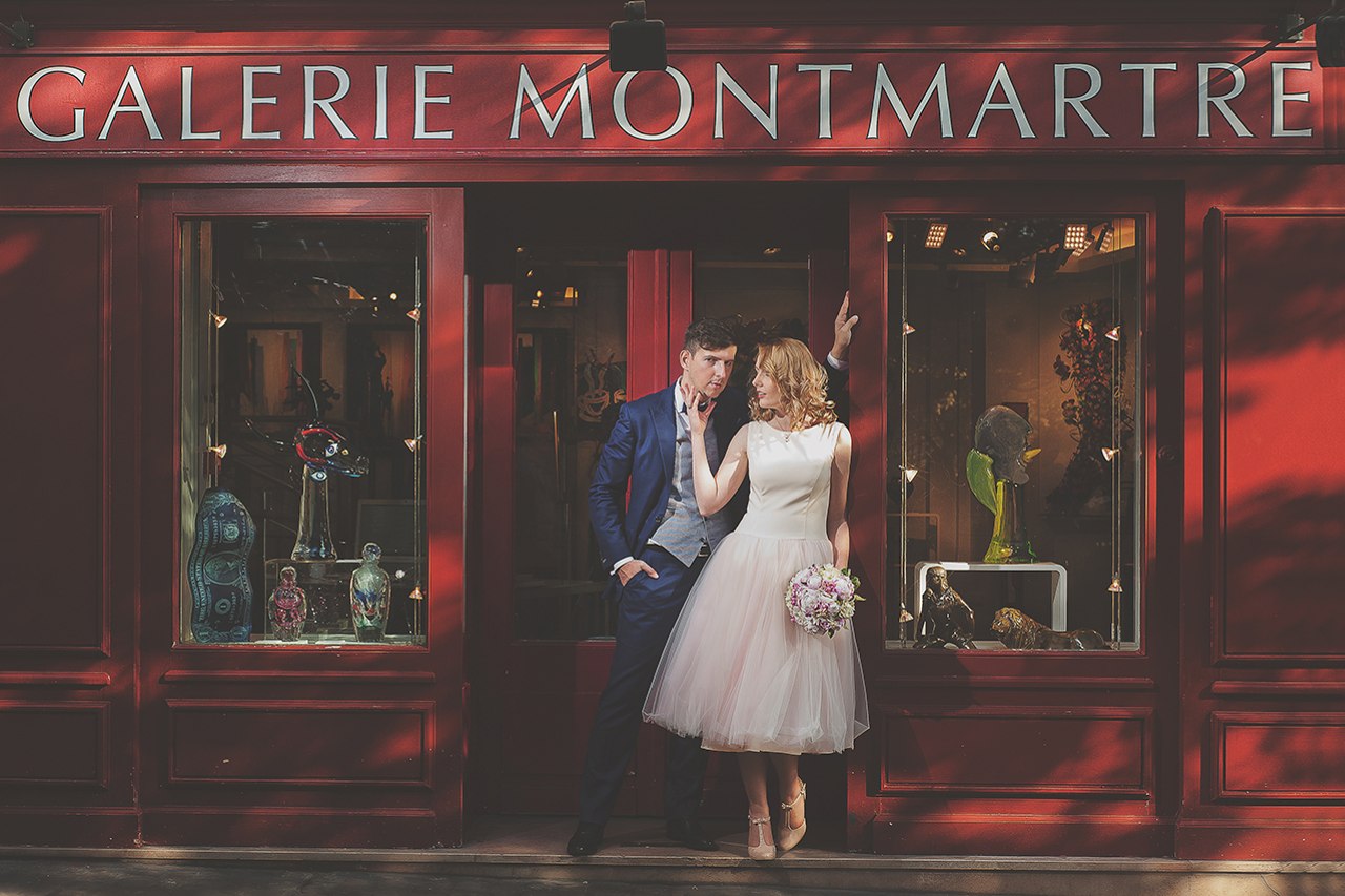 zdjęcie pary ślubnej w galerii Montmartre