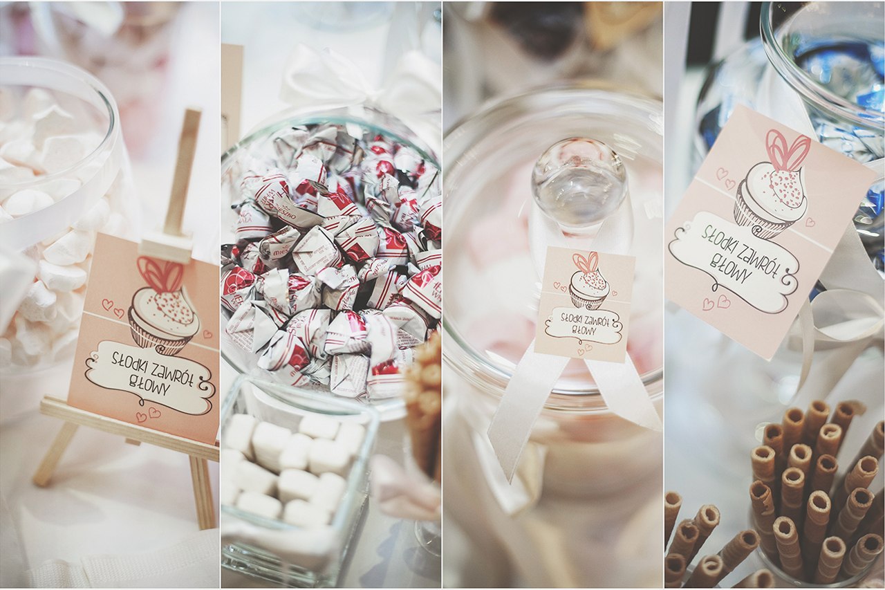 candy bar na sali weselnej