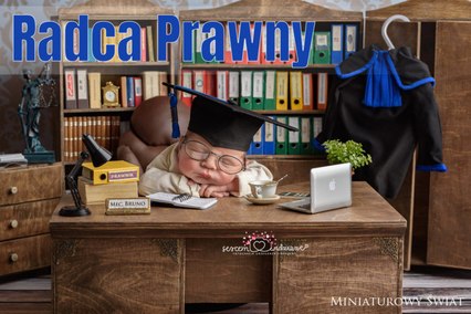 zdjęcie noworodka – Miniaturowy Świat, stylizacja Radca Prawny