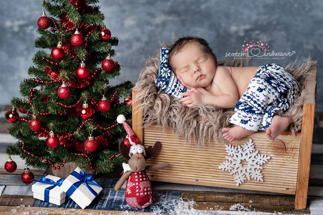 świąteczna sesja noworodkowa
