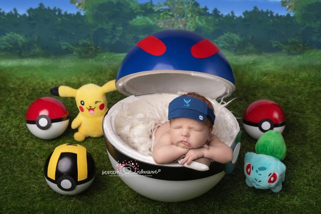 sesja noworodka z pokemonami